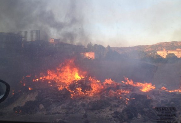 Bruciati i rifiuti adiacenti il deposito Sicilbus