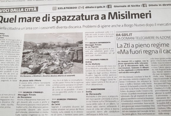 Sul Giornale di Sicilia: Misilmeri mare di spazzatura