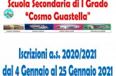 Scuola Secondaria I grado “Cosmo Guastella”: al via le iscrizioni on line a.s. 2021/2022