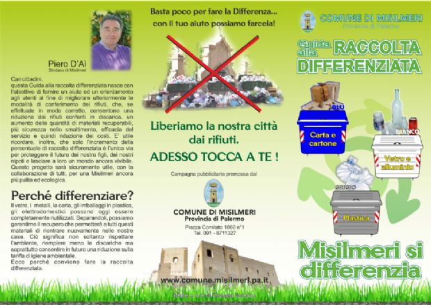 Da lunedì inizia la raccolta differenziata. Adesso tocca a noi!!!