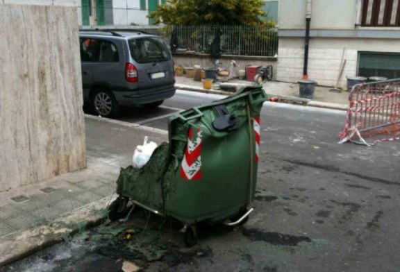 Cassonetti differenziata in fumo!