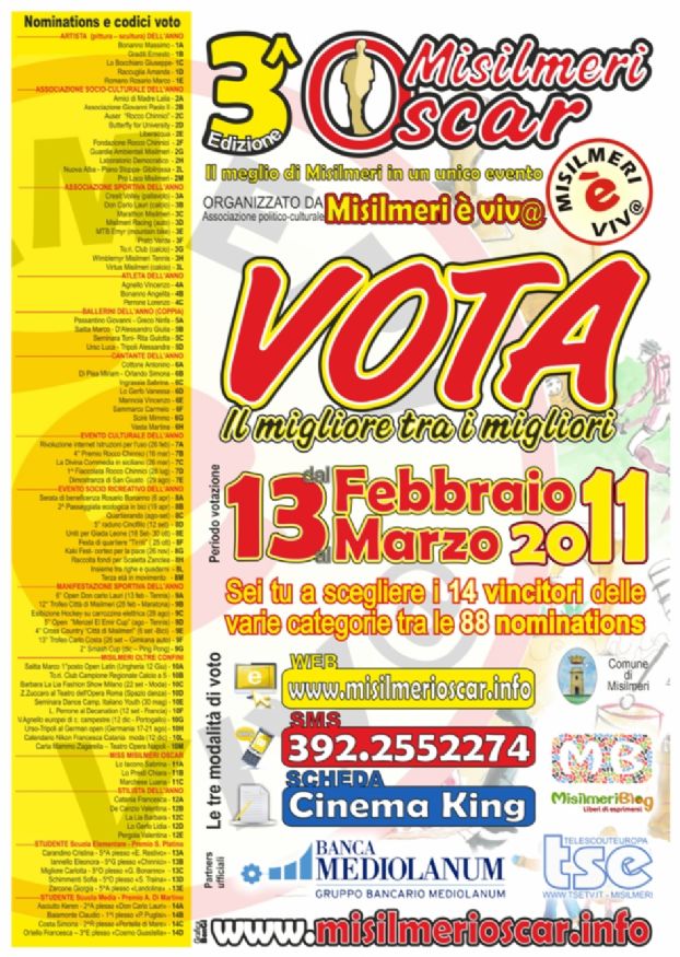 Misilmeri Oscar: Si vota!!!!!!!