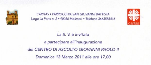 Inaugurazione centro ascolto Caritas