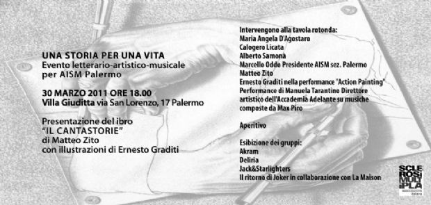 Ernesto Graditi all’evento letterario, artistico e musicale in favore dell’AISM di Palermo