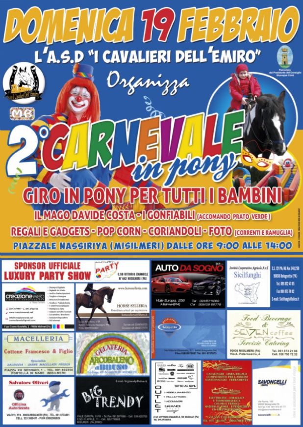 Torna il 2° Carnevale in Pony, domenica 19 febbraio
