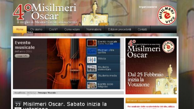 Ecco il sito internet dedicato alla 4°edizione dei Misilmeri Oscar
