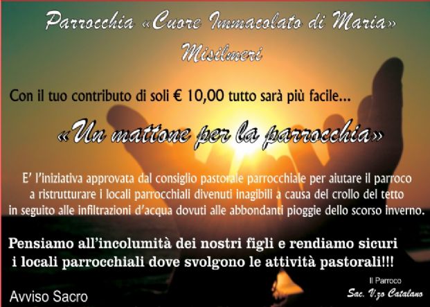 Un mattone per la parrocchia Cuore Immacolato di Maria