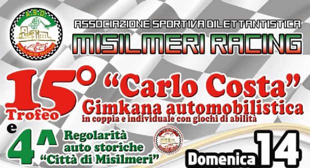 Il 14 ottobre la 15^ Gimkana auto &quot;Carlo Costa&quot;. Aperte le iscrizioni