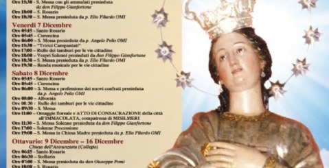 Programma festeggiamenti di Maria SS. Immacolata 2012