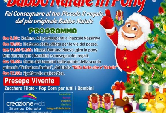 Domenica 23 dicembre “Babbo Natale in pony”