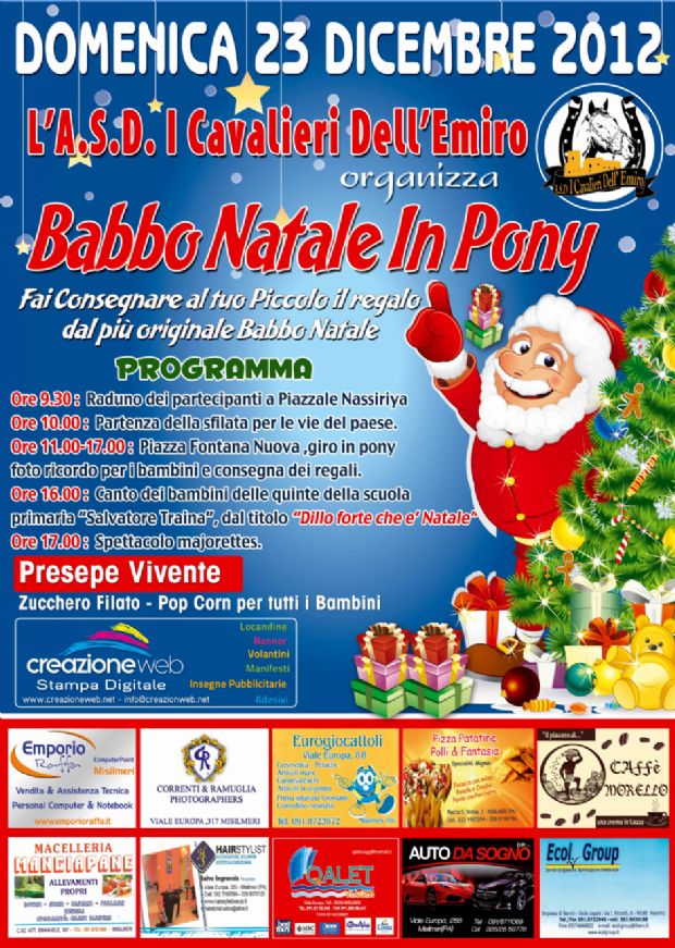 Domenica 23 dicembre “Babbo Natale in pony”