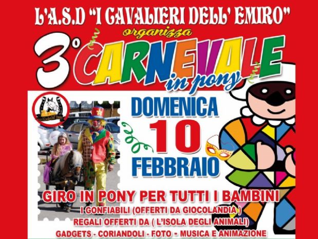 3° Carnevale in Pony, domenica 10 febbraio