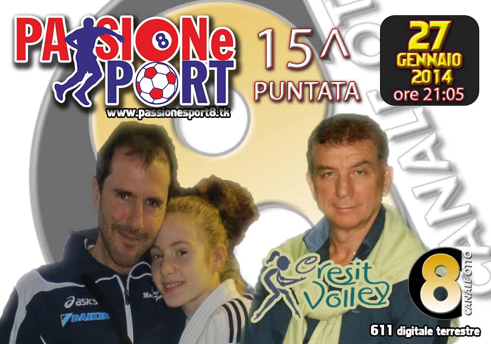 Stasera ”Passione Sport” su Canale 8. Ospiti: Cresit Volley e Marcella Costa