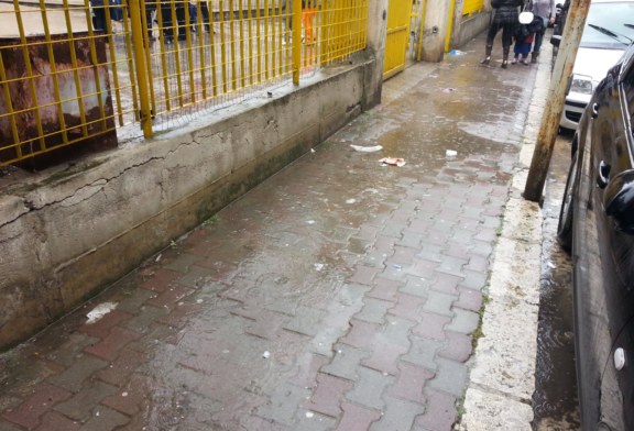 I marciapiedi allagati della Scuola Bonanno