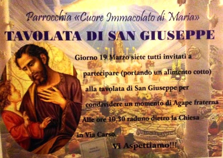 Chiesa nuova, antica tradizione: la tavolata di San Giuseppe