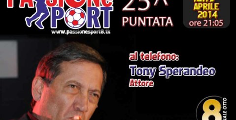 Stasera ”Passione Sport” su Canale 8. Football americano, chitarra e Tony Sperandeo
