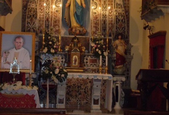 Le reliquie del beato Pino Puglisi a Misilmeri