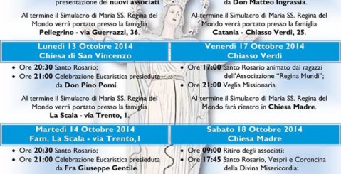 Domenica 12 Ottobre comincia ”La settimana Mariana”