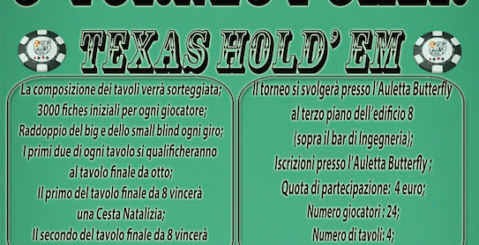 La Butterfly organizza il 3°Torneo di Poker Texas Hold’Em
