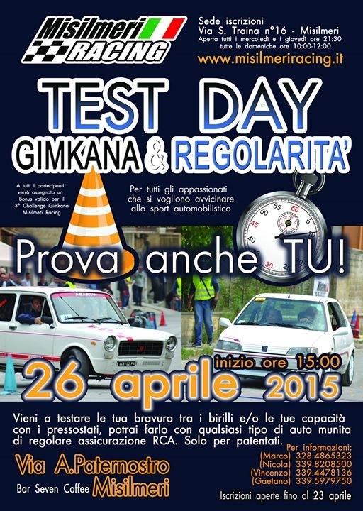 Domenica 26, Test Day Gimkana e Regolarità… prova anche TU!