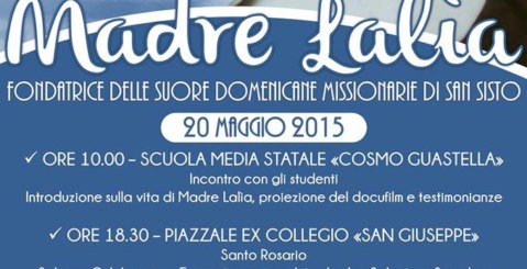 176° anniversario della nascita di madre Lalìa