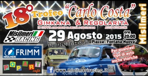 Stasera, la 18^ Gimkana ”Trofeo Carlo Costa” per la prima volta in notturna
