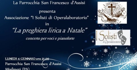 La preghiera lirica a Natale, il concerto a San Francesco