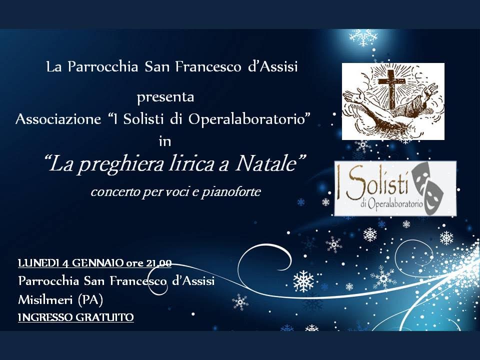 La preghiera lirica a Natale, il concerto a San Francesco