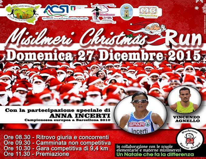 Festività natalizie di corsa, a Misilmeri sarà Christmas Run