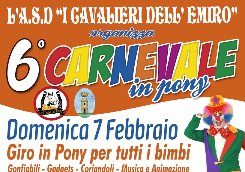 Domenica 7 febbraio sarà Carnevale in pony