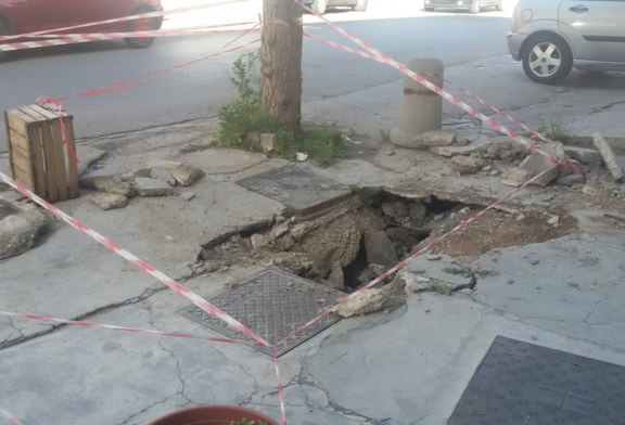 Portella. C’era una buca, è diventata fogna a cielo aperto
