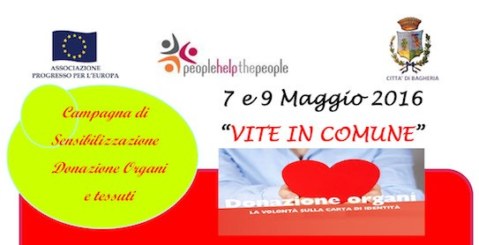 “Vite in comune”, campagna di sensibilizzazione per la donazione di organi