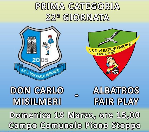 Don Carlo Misilmeri: pronti per accogliere l’Albatros Fair Play