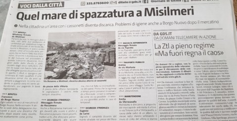 Sul Giornale di Sicilia: Misilmeri mare di spazzatura