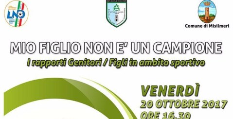 Venerdì un incontro dal titolo “Mio figlio non è un campione”