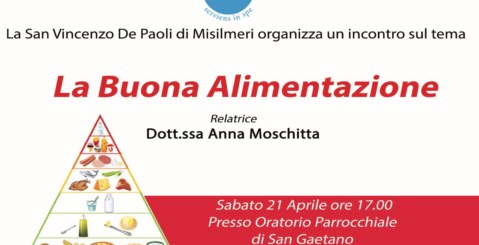 “La Buona Alimentazione” l’incontro organizzato dalla S. Vincenzo