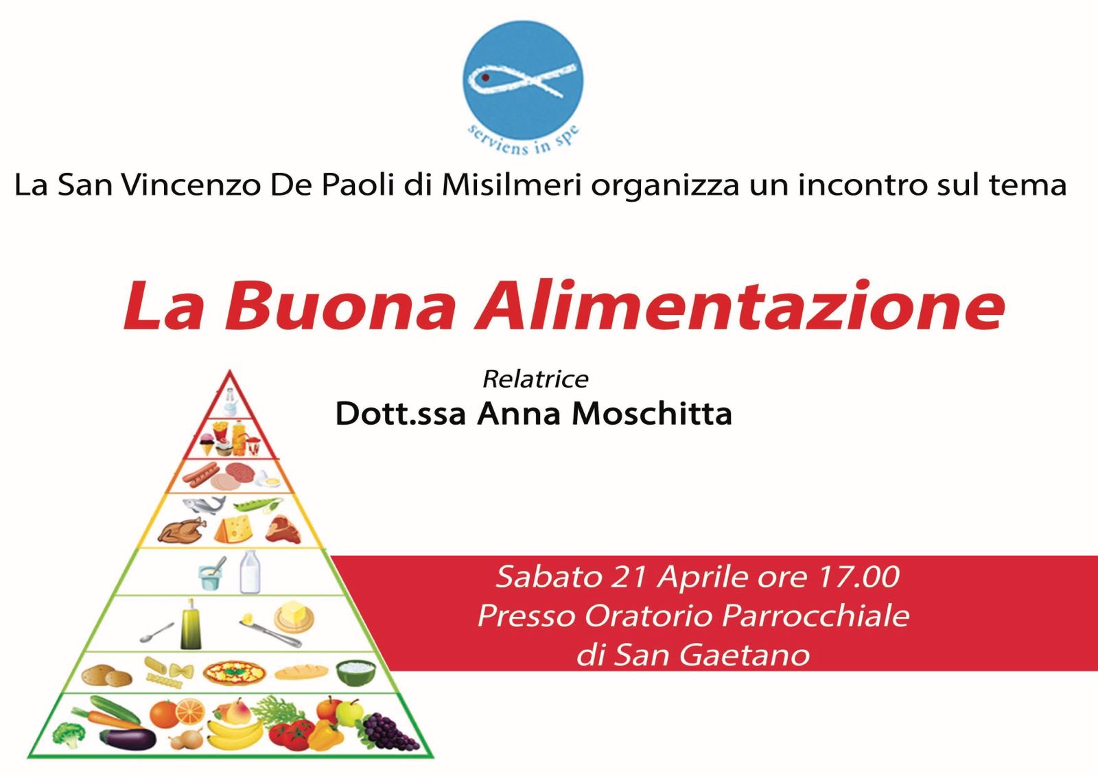 “La Buona Alimentazione” l’incontro organizzato dalla S. Vincenzo